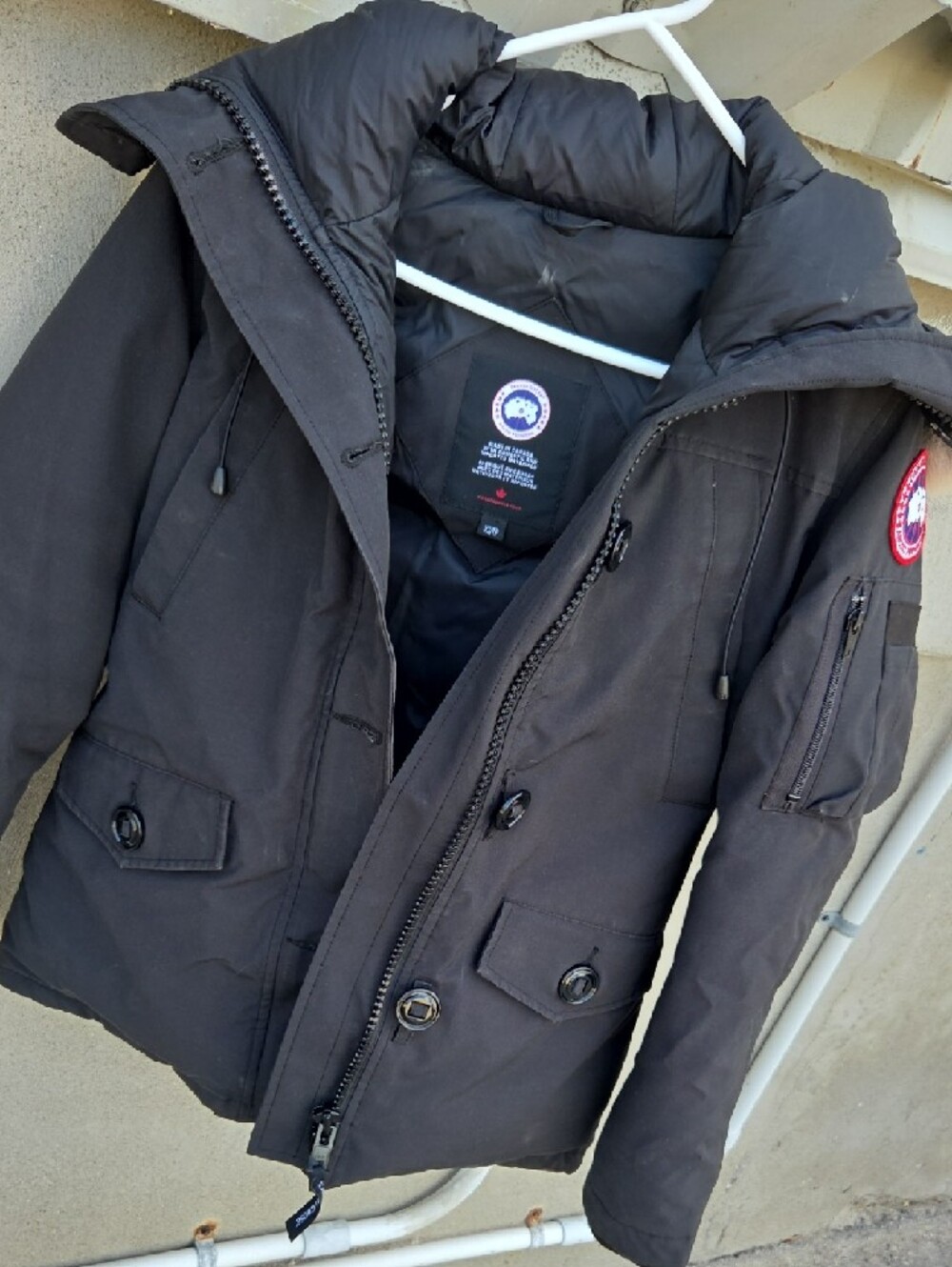 Canada Goose Womens Hooded Bomber Jacket with Removable Fur Trim - Picture 15 of 15